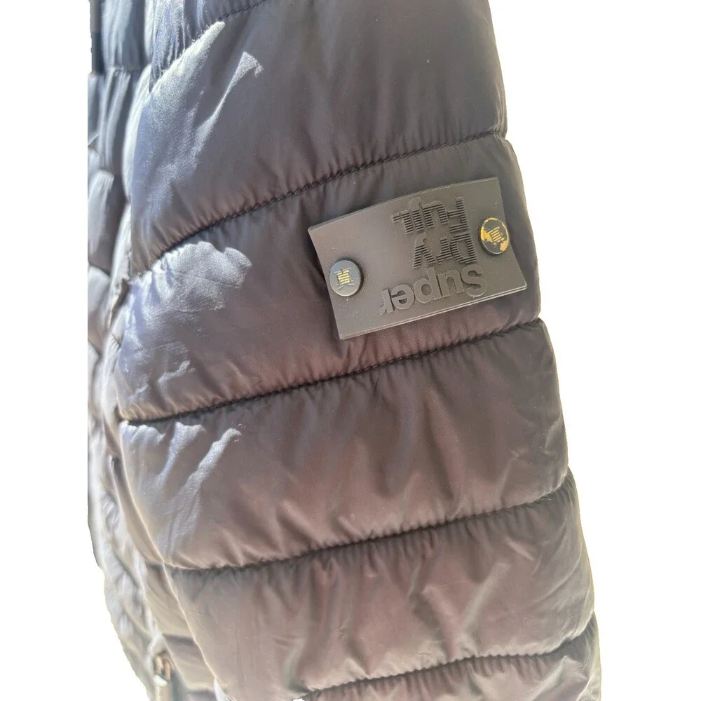 Superdry Original Fuji Puffer Bomber Jacket Dark Navy Mens ~M Gorpcore Quilted